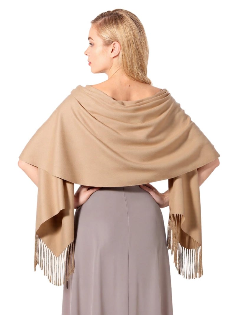 OHAYOMI Pashmina Shawl Wraps Cashmere Feel Scarves Winter Warm Soft Fashion Scarf for Women Evening Dresses Wedding Bridal Bridesmaid Gifts Travel Blanket - Image 1